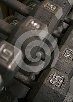 Rows of Freeweight Dumbells