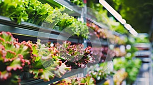 The Rows of Fresh Lettuce.AI generated image