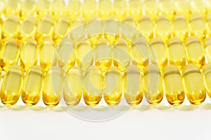 Rows of gel pills