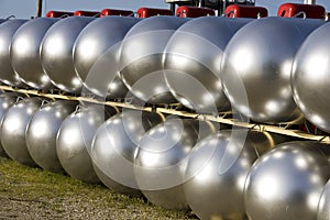 Rows of Gleaming Propane Tanks