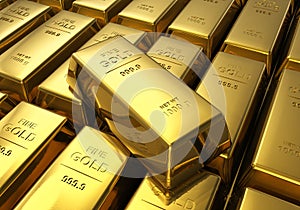 Rows of gold bars