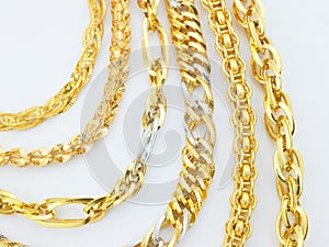 Rows of gold chains