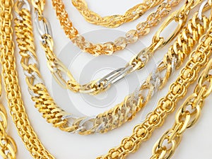 Rows of gold chains