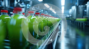 The Beverage Bottling Line. AI generated photo