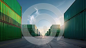 The shipping container yard.AI generated image photo
