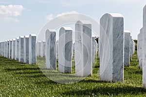 Rows of Headstones at Miramar National Cemetery