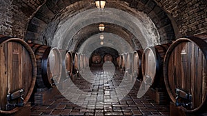 The Wine Cellar Barrels.AI generated image