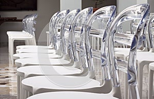Rows Modern plastic designed chairs
