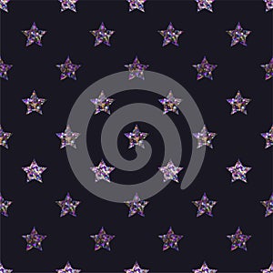 Multicolor Glitter Stars Seamless Pattern