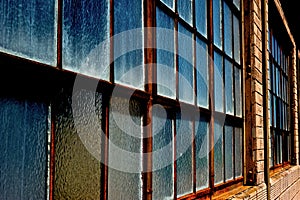 Rows of Opaque Glass Window Panes