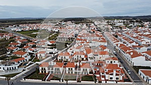 Aerial view of Porto Covo near Sines, Portugal photo