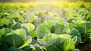 rows plant cabbage vegetable photo