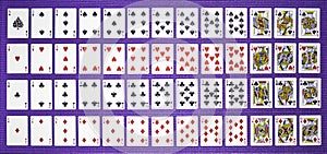Rows of playing cards