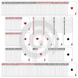 Rows of playing cards