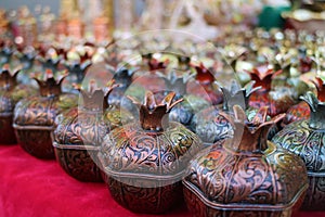 Rows of Pomegranate Shaped Incense Burners at the Vernissage Market in Yerevan, Armenia