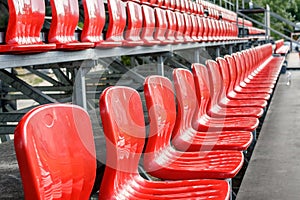 Rows of red mini-football stadium seats