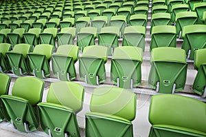 Rows of seats in empty stadium