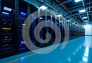 Rows of Servers in a Large Data Center.