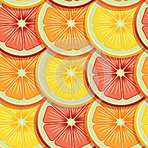 Rows of Sliced critics like orange, lime and grapefruit pattern