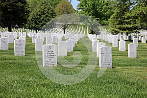 Tombstones at Arlington National Cemetery. Virginia. USA