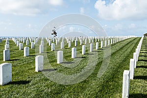 Rows of Tombstones at Fort Rosecrans National Cemetery photo