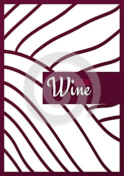 Rows of vineyards. Templates of Wine banner. Brochures, posters, invitation cards, promotional banners, menus, book