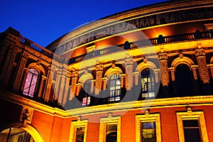 The Royal Albert Hall at night