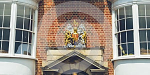 Royal Arms of England above Door Pediment