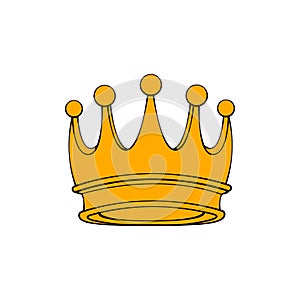 Royal attribute golden crown isolated on white background. Vector.