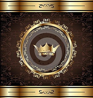 Royal background with golden ornate frame