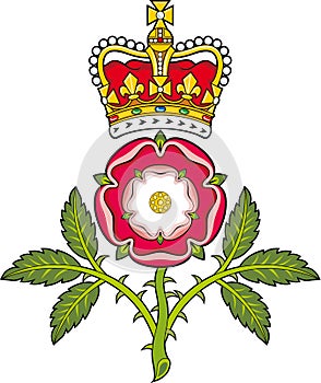Royal badge of England.Heraldic Tudor rose
