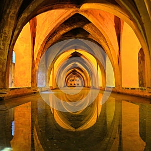 Royal baths at the Alcazar of Sevilla, Spain