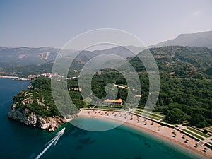 Royal Beach and Villa Milocer, Montenegro. Drone