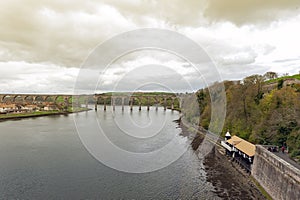 Royal Border Bridge, the railway viaduct across the River Tweed between Berwick-upon-Tweed and Tweedmouth in England, UK