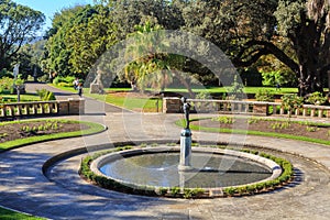 Royal Botanic Garden, Sydney, Australia. Ornamental fountain in Pioneer Memorial Garden