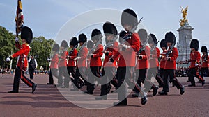 Royal British Guard marching toward the ceremony