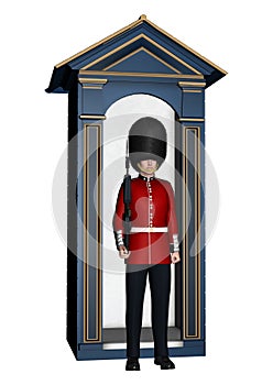 Royal British Guardsman near Guard Box