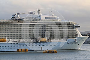 Royal Caribbean Cruise Ship Ovation of the Seas in Auckland Harbor