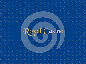 Royal casino pattern on blue background