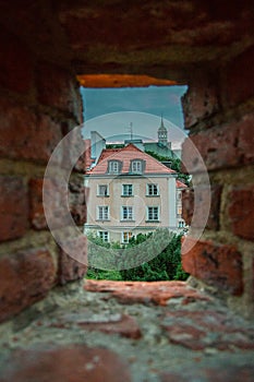 Royal Castle and beautiful street in Old Town during evening blue hour