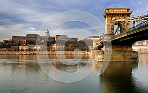 Royal Castle and Chain Bridge in Budapest