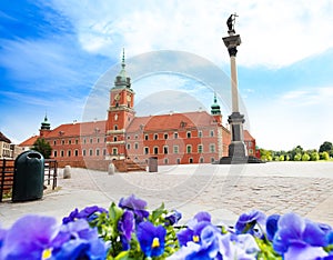 Royal castle and monument on square