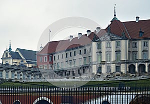 royal castle and saint anne\'s academic church in warsaw