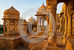 The royal cenotaphs of historic rulers, also known as Jaisalmer