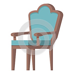 Royal chair icon cartoon . Soiled clean soft