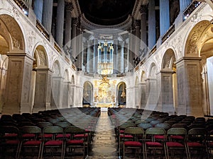 The royal chapel in Versailles Palace, France.