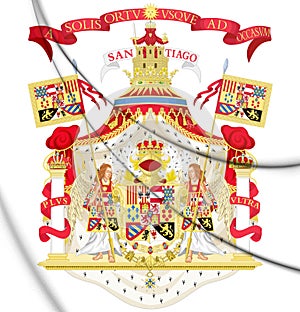 Royal coat of arms of Spain. 3D Illustration photo