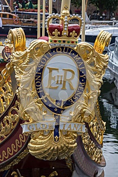 The Royal Crest on the Royal Barge Gloriana