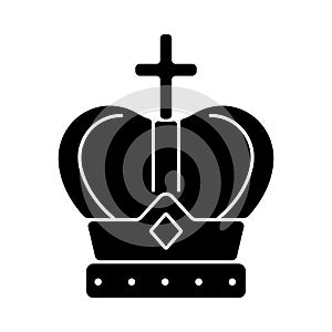 Royal crown black glyph icon