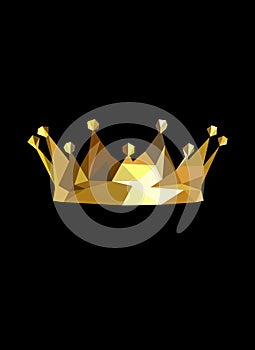 Royal crown.Golden king poligonal vector crown.